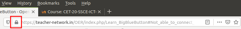 Select Lock symbol from the browser address bar