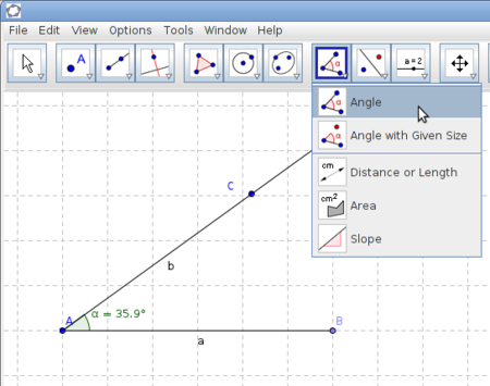 Geogebra 7 Rotate a ray.png