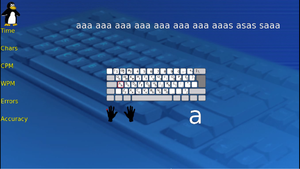 TuxTyping 5 Keyboard screen typing instruction.png