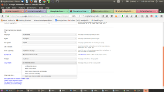 Specifying license in Google search settings