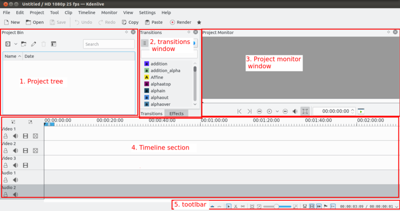 चित्र:1. Kdenlive main window .png