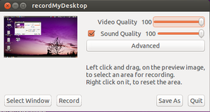 RecordMyDesktop 1 Main Window.png