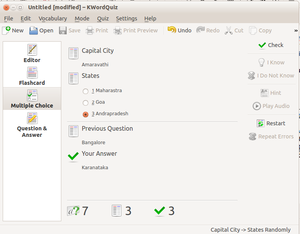 KWordQuiz 5 Multiple Choice option.png