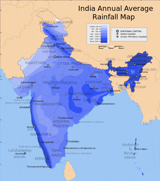File:India annual rainfall map en.svg