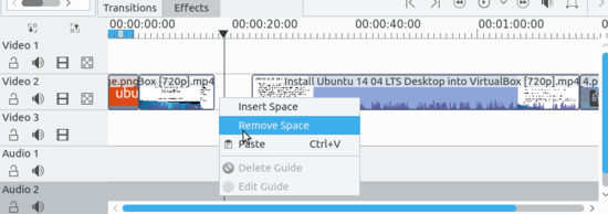 Removing extra spaces between clips